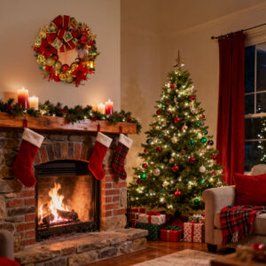 Guirlanda Santa Claus na porta – espírito natalino em sua casa