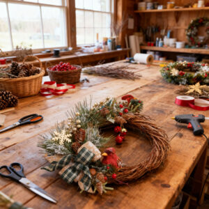 guirlanda Cardinals natalina para porta com o verdadeiro espírito do Natal